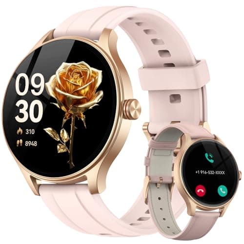 Smart Watch for Women (2 Bands), 1.27” HD Touchscreen Fitness Tracker with Bluetooth Calls, 105+ Sports Modes, Heart Rate/SpO2/Sleep Monitor, IP68 Waterproof, Smartwatch Gift for Wife Mom Girlfriend - Image 1