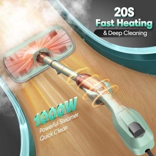 Standable Safe & High Temp Steam Mop Cleaner for Deep Cleaning, Powerful MultiPurpose and Heavy Duty Handheld Steam Cleaner, Detachable Floor Steamer with 18 Accessory for Hardwood Laminate Tile Grout - Thumbnail 2