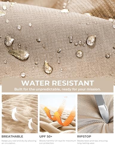 MOURCE Men's Cargo Pants Lightweight Waterproof - Stretch EDC Hiking Work Pants Outdoor Apparel, Khaki 32L - Thumbnail 4