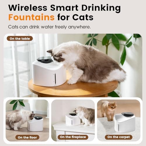 Wireless Cat Water Fountain, BPA-Free Ensure Safety, 2.5L/84oz App Control Smart Pet Water Fountain Rechargeable Battery Operated with Hydration Tracking, Ultra-Quiet Automatic Cats Dog Dispenser - Thumbnail 6