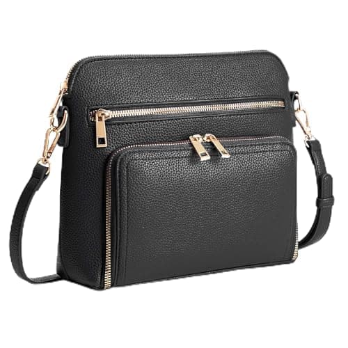 Goinsound RFID Crossbody Bag for Women Crossbody Purses for Women with Built in Wallets Black - Image 1