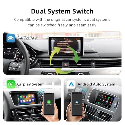 for Audi 2008-16 A4/A5 2010-18 Q5 MMI 3G Carplay,Wireless Carplay&Android Auto Retrofit Decoder Support Navigation/Mirror Link/Voice Control/NTSC or CVBS AHD Camera - Thumbnail 2