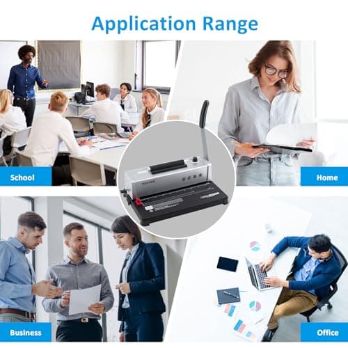 TIANSE Binding Machine, Spiral Coil Binder Machine, Manual Book Maker Punch Binder with Electric Coil Inserter,Suit for Letter Size / A4 / A5 with 100pcs 5/16'' Plastic Coil Binding Spines & Plier - Thumbnail 6