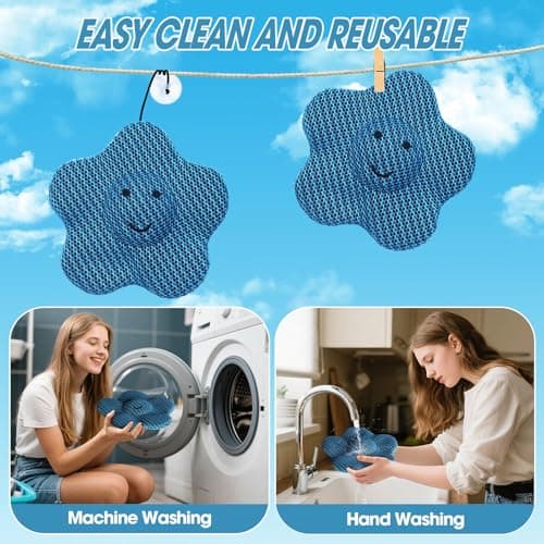 MTWEAR Hot Tub Scum Absorber, Hot Tub Accessories, Spa & Pool Scum Eliminating Balls,Hot Tub Scum Sponge for Hot Tub Oil Absorbing Sponge for Hot Tub Skimmer, Hot Tub Sponge Scum Remover (Flower) - Thumbnail 5