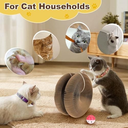 Cardboard Cat Toy, Flexible Magic Organ Cat Scratcher, Foldable & Reversible Cat Scratching Board Scratcher Pad, Interactive Cardboard Accordion Kitty Toy for Indoor Cats 2-Pack - Thumbnail 5