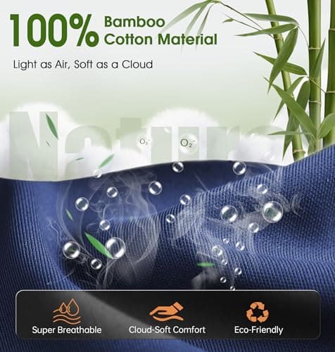 LC-dolida Bamboo Cotton Bluetooth Sleep Mask, 2 in 1 3D Soft Sleep Mask with Sleep Headphones, Sleep Eye Mask with Timming Setting, Blackout Sleeping Mask for Side Sleepers, Women Men, Navy - Thumbnail 2