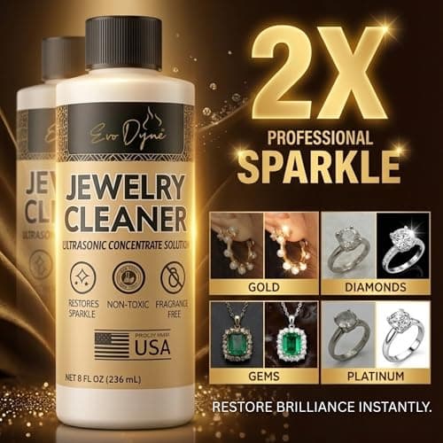 Ultrasonic Jewelry Cleaner Solution (16oz) Concentrated Jewelry Cleaner for Diamonds, Gold, Silver & More | Compatible with Ultrasonic Machine (s) - Made in USA - Thumbnail 3
