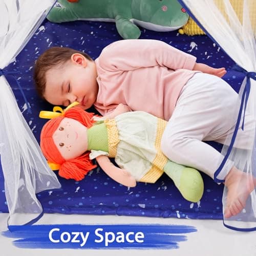 Monobeach Mermaid Princess Tent Girls Blue Large Playhouse Kids Castle Play Tent with Star Lights Gift Toy for Children Indoor and Outdoor Games - Thumbnail 5