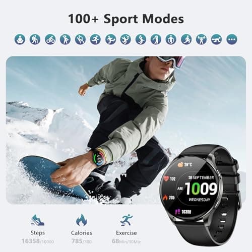 Blackview Smart Watch for Women Men (Make/Answer Calls),1.43''AMOLED Touchscreen Fitness Tracker with 100+ Sports Modes, Heart Rate/SpO2/Sleep Monitor/2 Straps, Smartwatch for iPhone & Android - Thumbnail 5