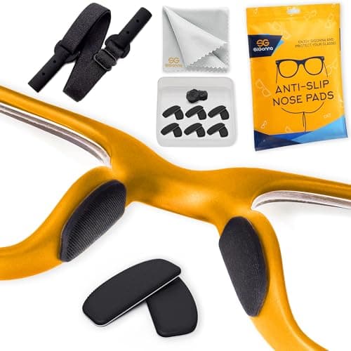 Eyeglass Nose Pads Anti Slip - 6 Pairs Ultra Thin 1mm Silicone Nose Pads for Glasses - Soft Stick On Nose Cushions (Black Black) - Image 1