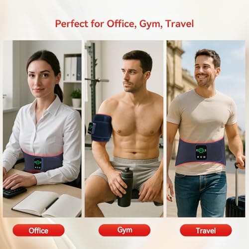 Red Light Therapy Belt for Body, Cordless Infrared Therapy Belt for Back/Abdomen, Waist Wrap with Pulse/Vibration Massage & Timer, Pain Relief, Muscle Relaxation & Circulation Boost, Gift for Parents - Thumbnail 5