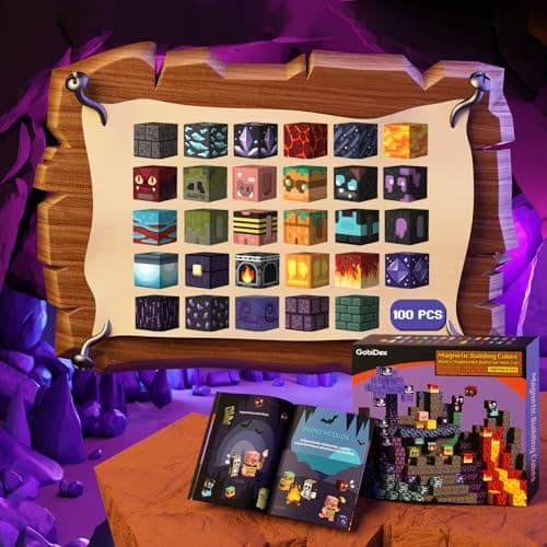 GobiDex Magnetic Blocks, Building Toys Game-Based Build Magwonder Cave World with Magnet Construction Toys STEM Sensory Gift for Boys Girls Birthday - Thumbnail 4