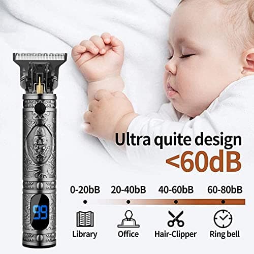 AMULISS Hair Clippers for Men Beard Trimmer Cordless Electric Shaver Razor for Men, Zero Gapped Grooming Kit Barber Clippers with LCD Display, Gift for Men Kids - Thumbnail 5