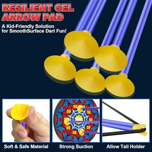 Kids Bow and Arrow Set LED Light Up Archery Set with 10 Suction Cup Arrows, 1 Archery Targets,3 Score Target for Kids Ages 3-12 Birthday Gifts Toys for 5 6 7 8 9 10 11 12 Year Old Boys Girls - Thumbnail 6