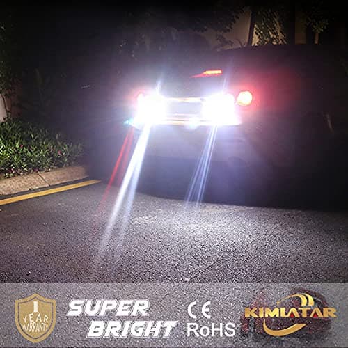KIMLATAR 3157 LED Bulbs for Back Up Reverse Lights, CANBUS Error Free, CSP 6-SMD 300% Upgraded 6500K High Brightness 3156 LED Reverse Light Bulbs（Pack of 2） - Thumbnail 3