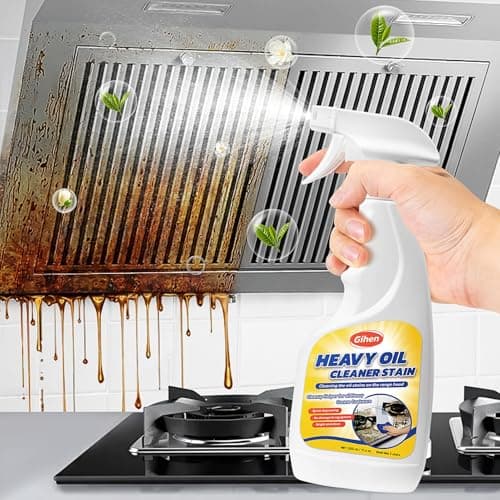 Gihen Heavy Oil Cleaner Stain - Effective Multi-Purpose Cleaner 17.6 oz, Includes Spray Bottle & Towel for Cleaning Kitchen, Oven, Stove, Range Hood, Sink