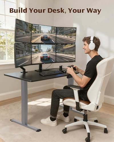 TOPSKY Dual Motor Electric Standing Desk Frame, Height Adjustable Sit Stand Base for Home Office, Fits Table Tops up to 70.8 x 31.5 Inch, 225 lb Capacity (Grey, Without Stand) - Thumbnail 6