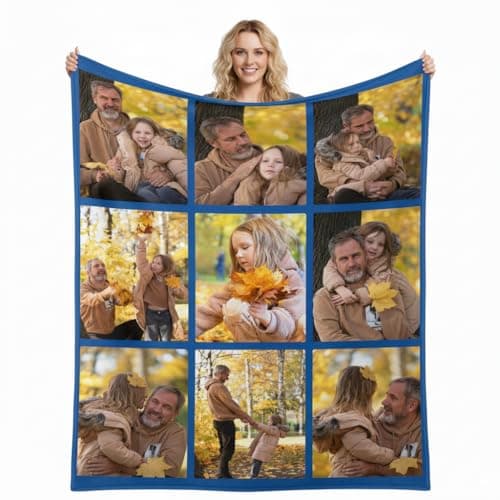 giftoria Personalized Picture Blanket - Custom Throw for Girlfriend, Cozy Photo Blanket for Couples, Unique Birthday Gift Ideas | Shipping from The US (Custom Blanket-ST-03) - Image 1