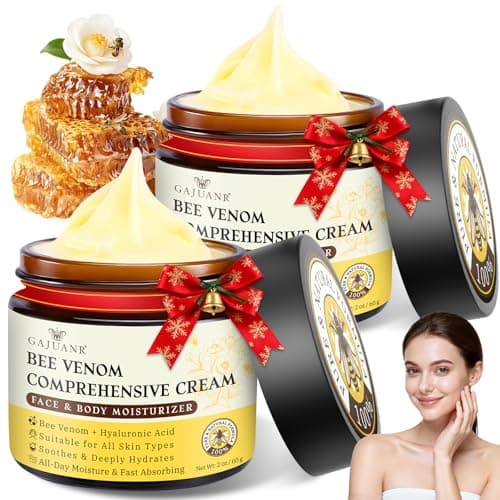 GAJUANR Bee Venom Moisturizing Cream, All-in-One Nourishing Moisturizer with Hyaluronic Acid, Firming & Hydrating Face and Body Cream, Natural Gentle Formula for All Skin Types (60g * 2PCS) - Image 1