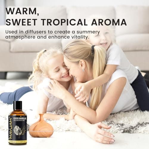 Coco-Vanilla Fragrance Oil Essential Oil, MAYJAM 3.38FL.OZ Coco-Vanilla Oil for Diffusers for Home, Long Lasting Scented Oils for Soap Candle Making - 100ML - Thumbnail 5