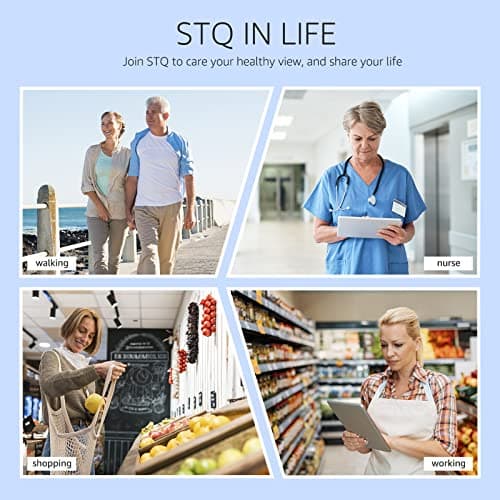 STQ Womens Slip on Walking Shoes Breathable Non Slip Work Shoes Comfortable Orthopedic Sneakers with Arch Support Pure Black 7.5 - Thumbnail 2