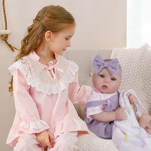Milidool Lifelike Reborn Baby Dolls Girl-18 inch Realistic Newborn Baby Dolls, Soft Cloth Weighted Body with Feeding Toy, Gift for Kids Ages 3+ - Thumbnail 3