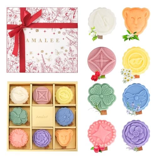 AMALEE 8-Pack Novelty Scented Candles Gift Set - Unique Shapes & Colors Aromatherapy Candles, Natural Soy Wax, 8 Fragrances: Rose, Lavender, Jasmine, Apple & More, Ideal Gifts for Women, Home Decor