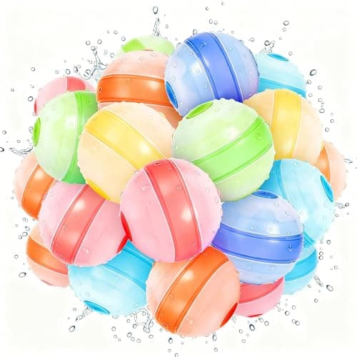 Reusable Water Balloons - 18 Pack Silicone Splash Balls No Magnets, Slef-sealing Quick Fill Water Bombs, Leak-Proof Summer Toys for Pool Beach Backyard