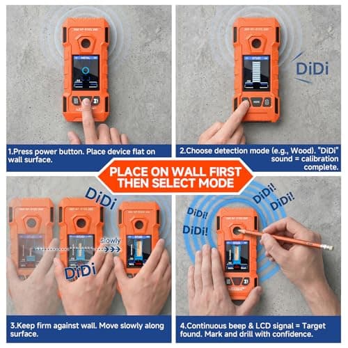 NOYAFA Rechargeable Stud Finder Wall Scanner, 6 in 1 Electronic Wall Detector - Thumbnail 6