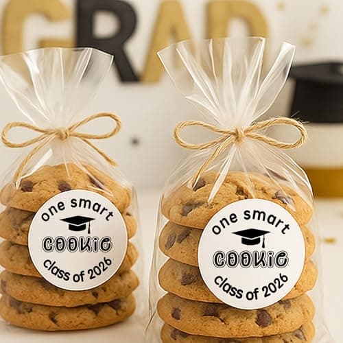 ZLKAPT 2026 Graduation Cookie Stickers : 120 Pcs 1.6" Round One Smart Cookie Class of 2026 Decals for Treat Bags Bakery Gift Boxes ; High-Bond Permanent Adhesive Smudge-Proof Labels - Thumbnail 2