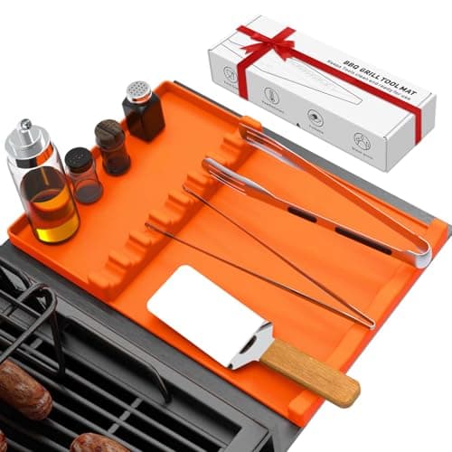 Silicone Grill Mat for Blackstone | Grilling Gifts for Men | Anniversary Birthday Father's Day Smoker Griddle Accessories Grilling Gifts | Spatula Mat for Outdoor Grill Kitchen Counter(17" x 11.5") - Image 1