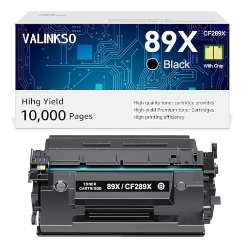 Valinkso CF289X 89X 89A Black Toner Cartridge (with Chip 1,0000 Pages) Compatible for HP 89X CF289X CF289A 89A for Enterprise M507n M507dn M507x M507dng MFP M528dn M528f M528c M528z M507 M528 Printer
