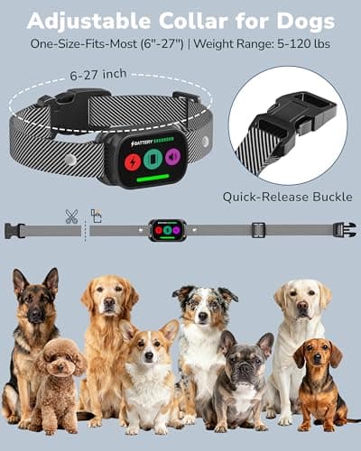 Canivix Dog Shock Collar with Remote Control, 3300FT Dog Training Collar with Beep/Vibration/Shock, Security Lock, IPX8 Waterproof Ecollar Rechargeable for Small Medium Large Dogs - Thumbnail 6