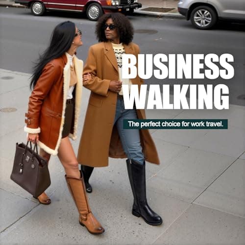 Vepose Women's Knee High Boots 956 Brown Zipper Casual Weather Tall Fashion Retro Vegan Boots for Women Size 10(CJY956 Brown pu 10) - Thumbnail 3