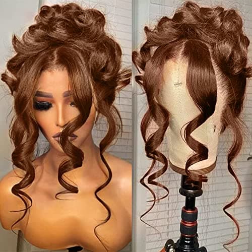 FFEGG 2x6 Skinlike Real HD Lace Closure Chocolate Brown Human Hair Wig 0.095mm Ultra-thin HD Lace 15A Brazilian Body Wave Virgin Human Hair Lace Closure Wigs For Black Women (26 Inch) - Thumbnail 3