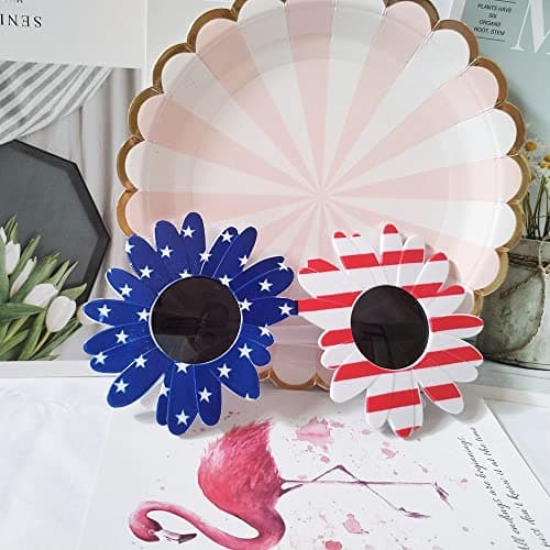 JAKADYUKS American Flag Glasses 8pcs, Fourth 4th of July Party Accessories, USA Veterans Day decoration Memorial Day Patriotic Party Favors, Red White and Blue Photo Booth Props - Thumbnail 3