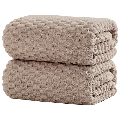 NALIVO Extra Large Bath Towel Sheet-40x80 Inches Oversized,Super Soft,Quick Dry,Microfiber Shower Towels Highly Absorbent,Plush Bathroom Towels for Adults, Premium Quality (Beige, 2PCS) - Image 1