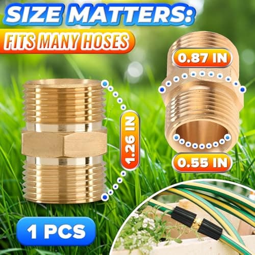 Male to Male Hose Adapter - M22 14mm Quick Connect, Pressure Washer Hose Coupler, 4500 PSI High-Pressure, Durable Brass Construction, Leak-Proof Design, Easy to Install for Home & Commercial Use - Thumbnail 2