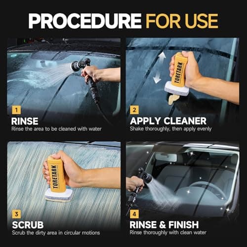 toretark Automotive Oil Film Cleaning Brush for Car Windows, Handheld Glass Oil Film Remover, TSCA Certified Windshield Cleaner, Easy to Apply & Clean - Glass Emulsion Cleaner - Thumbnail 5