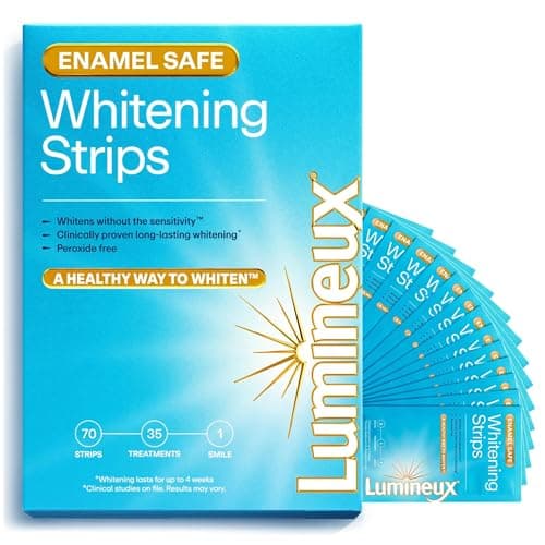Lumineux Teeth Whitening Strips - 35 Treatments (6 Months) – Peroxide Free - Enamel Safe for Whiter Teeth - Whitening Without The Sensitivity - Dentist Formulated - Sensitivity Free - Image 1