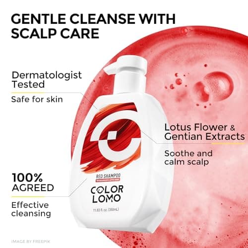 COLORLOMO Ultra Color Safe Shampoo | Help Prevent Fading & Provide Subtle Color Replenishment | Prolong Color Vibrancy and Enhance Shine | Vegan & Cruelty-Free Formula | For Red Color Treated Hair - Thumbnail 5