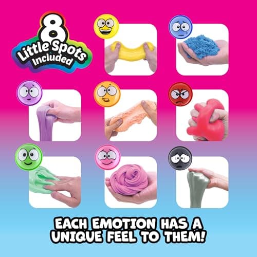 A Little Spot Slimy Pots Toy Set, 8 Different Half Dome Emotions, Small Sensory Toys for Kids, Social Emotional Learning Kids Slime Kit, Ages 3+ - Thumbnail 3
