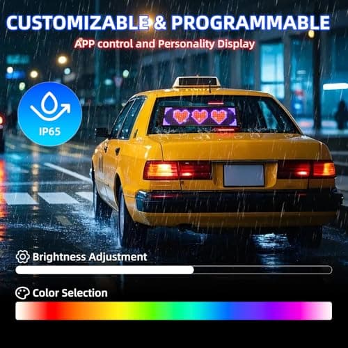 Eachbid Programmable Scrolling LED Sign, 23.4"x4.7", USB Flexible Digital Sign, APP Control, Custom DIY Editor Text, Patterns, Animations, for Car, Store, School, Hotel - Thumbnail 2
