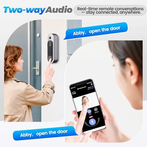 SYCAMTC Wireless HD Video Doorbell Camera, Live View 2-Way Audio, Safe Doorbell with Night Vision, Cloud Storage, 2.4G Wi-Fi only - Thumbnail 2