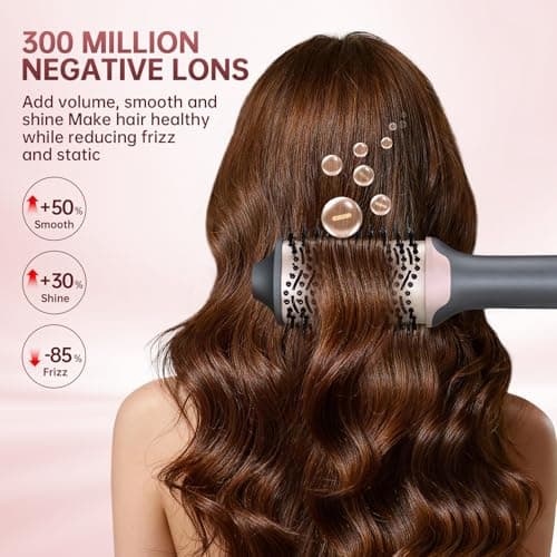 Blow Dryer Brush Hair Straightener: High Speed Hot Air Styler 110,000 RPM for Fast Drying Straightening Volumizing, One Step Volumizer with PTC Smoothing Comb Negative Ion for Silky Frizz-Free - Thumbnail 3