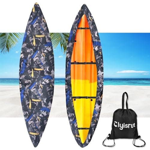 Waterproof Kayak Canoe Cover Accessories, Boat Outdoor Oxford Storage Marine Cockpit Dust Cover UV Protection Ultra Strong Sunblock Shield for Fishing Boat Kayak Canoe (10-11.5FT, Dark Camouflage) - Image 1