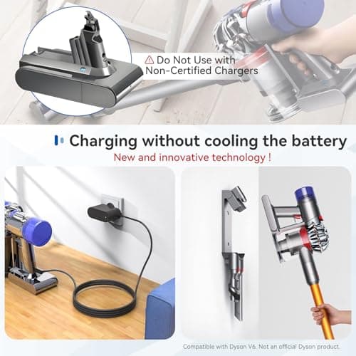 HUAYUE 4.5Ah Replacement Battery for V6 Battery with 1*Pre-Filter 1*Post-Filter 1*Cleaning Brush Compatible with V6 Animal Absolute Motorhead SV03 SV05 SV07 SV09 DC58 DC62 DC74 Vacuum Cleaner,Etc - Thumbnail 6