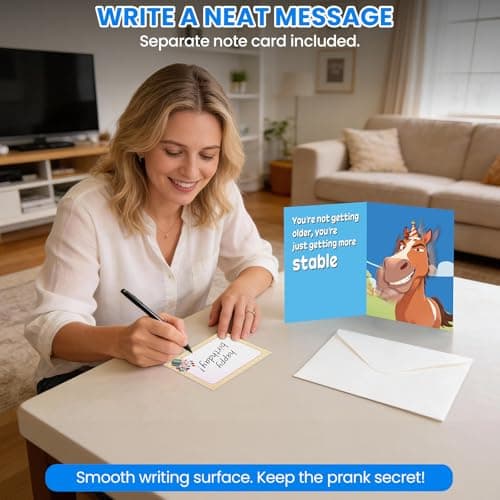 mountova Musical Birthday Card, Hilarious Horse Birthday Card with Sound & Motion - Funny Birthday Cards for Men, Women, Dad, Mom, Son, Husband, 5"x7" - Thumbnail 5