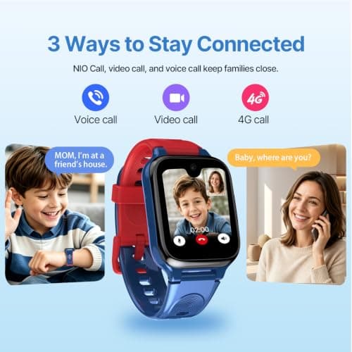 LAGENIO K9 Smart Watch for Kids with GPS Tracker, AI Voice & Video Call,1.78" AMOLED, 4G Smartwatch with SOS, Parental Controls, School Mode, IP68 Waterproof Kids Smartwatch for Teens Ages 3 and Up - Thumbnail 4