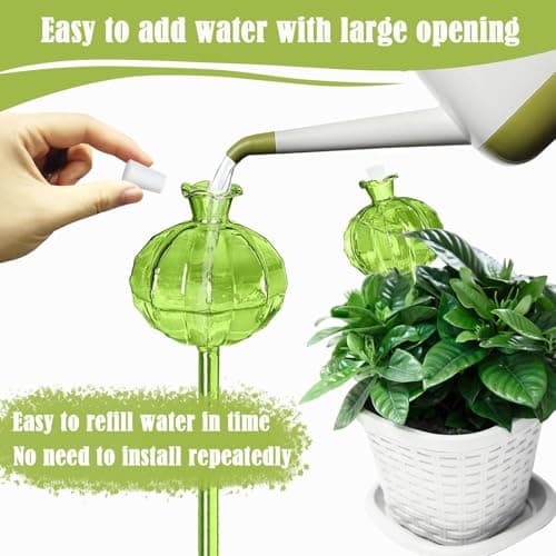 4 Pack Plant Watering Globes,Self Watering Planter Insert Plant Watering Devices for Indoor Plants,Easy Plants Live Houseplants Self Watering Plant Accessories Indoor Ideas for Plant Lovers(White) - Thumbnail 4